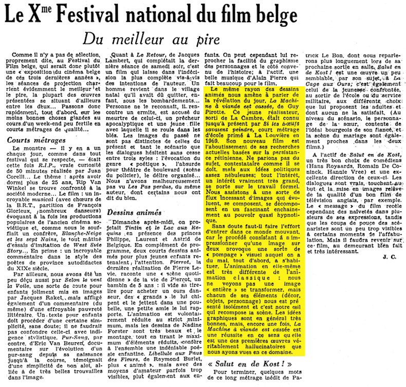 Le Xme Festival national du film belge